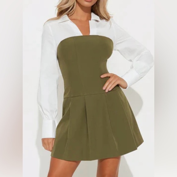Fashion Nova Keke Pleated Mini Dress - Picture 1 of 3